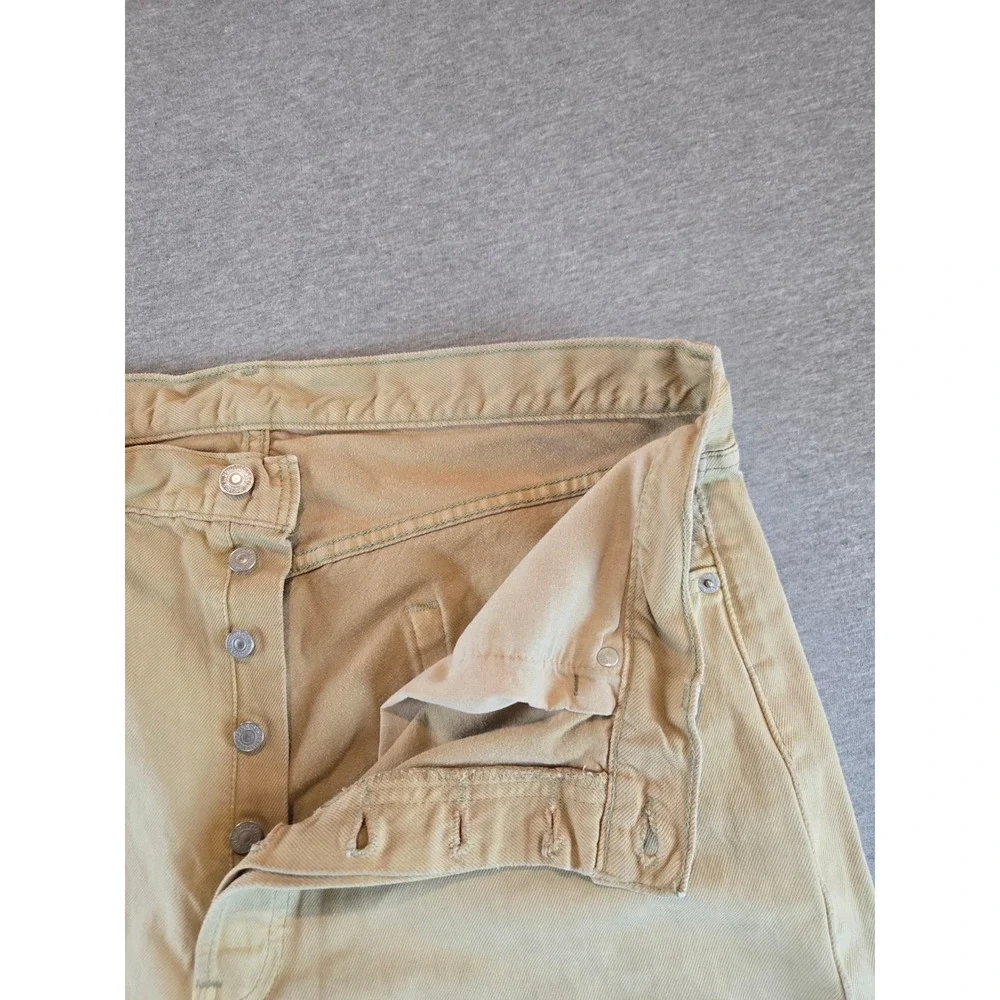 Vintage Levi's 501 Jeans Mens 38x30 Tan Straight Leg‎ Button Fly Made USA 01 Y2K